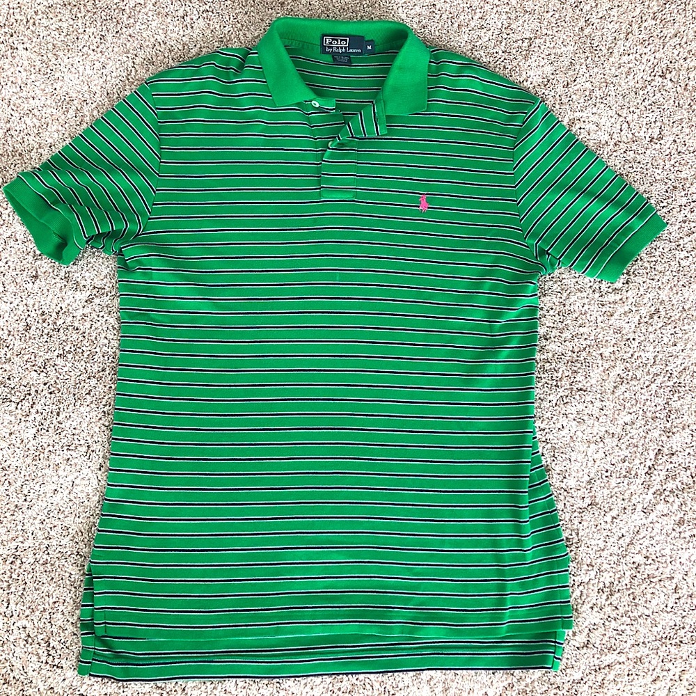 Green Striped Ralph Lauren Polo Men’s Medium